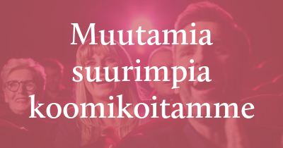 Jotkut rakastetuimmista ja tunnetuimmista koomikoistamme osaavat paitsi naurattaa, myös luoda samaistuttavuutta, yhteisöllisyyttä ja uusia näkökulmia huumorin kautta. Nämä lavapersoonat ovat tehneet vaikutuksen televisio-ohjelmien, stand up -esitysten, podcastien ja liveshow’iden kautta, ja heidän taitonsa perustuu ajoitukseen, tarkkanäköisyyteen ja yleisökontaktiin. Kokenut koomikko on varma valinta tapahtumaan nostattamaan tunnelmaa ja jättämään pysyvä vaikutus. Kuvasivatpa he suomalaista arkea, yhteiskunnallisia ajatuksia tai absurdeja elämäntapahtumia, nämä koomikot esiintyvät lämmöllä ja terävyydellä. Täältä löydät kokeneimpia ja rakastetuimpia huumorilahjakkuuksia – valmiina tuomaan naurua ja energiaa tilaisuuteesi.
